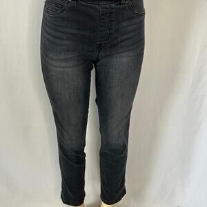 SPANX Jeans Medium Black High Rise Slim Straight Stretch Ankle Denim Women